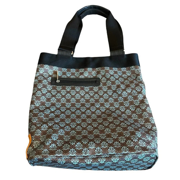 Michelle & Yvette MY Oilcloth Large Tote Bag Purse Damask Print Deep Carry All - Picture 1 of 13